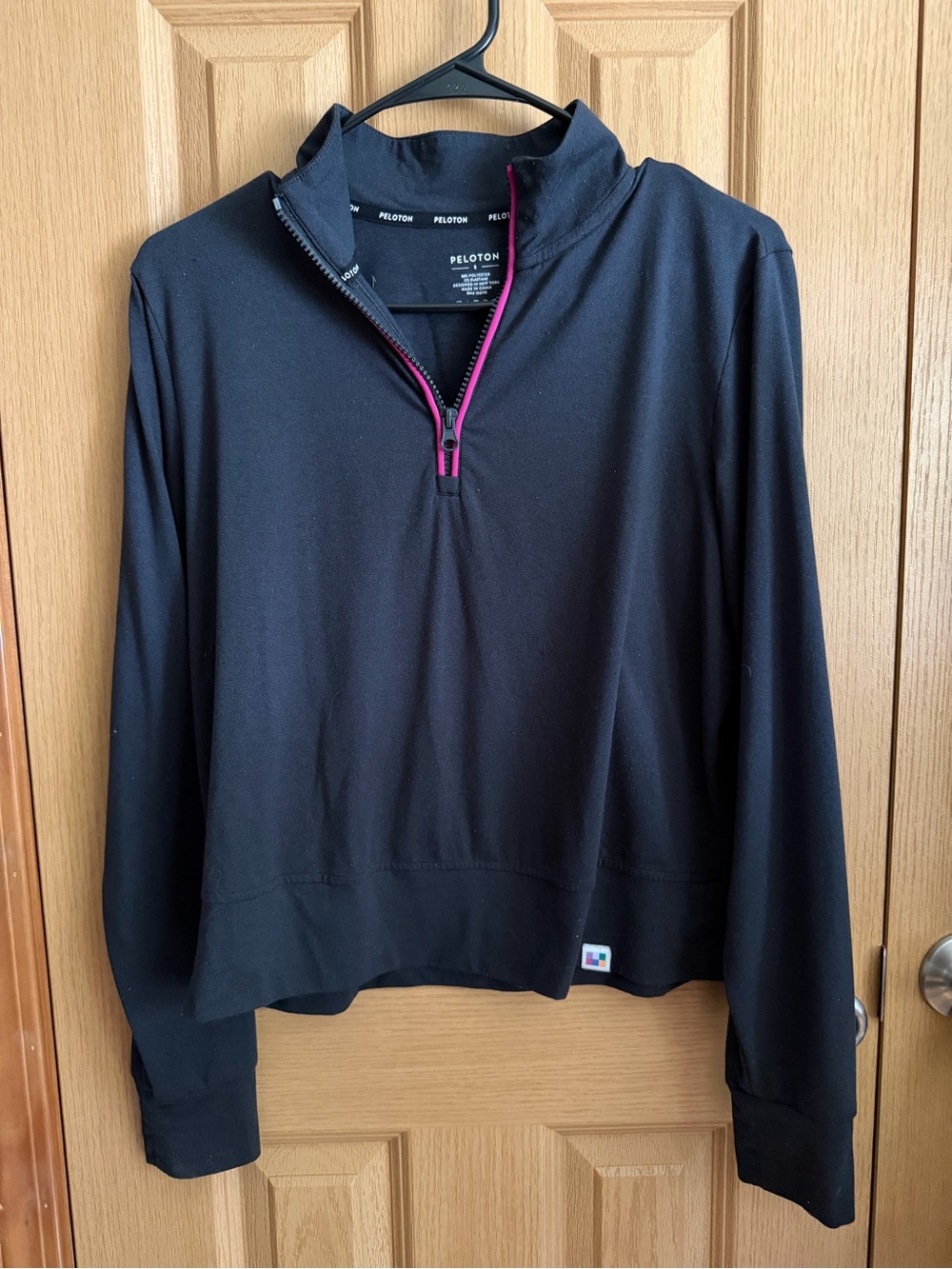 Peloton Dream Blend Quarter Zip Pullover Black Pink | Size Small